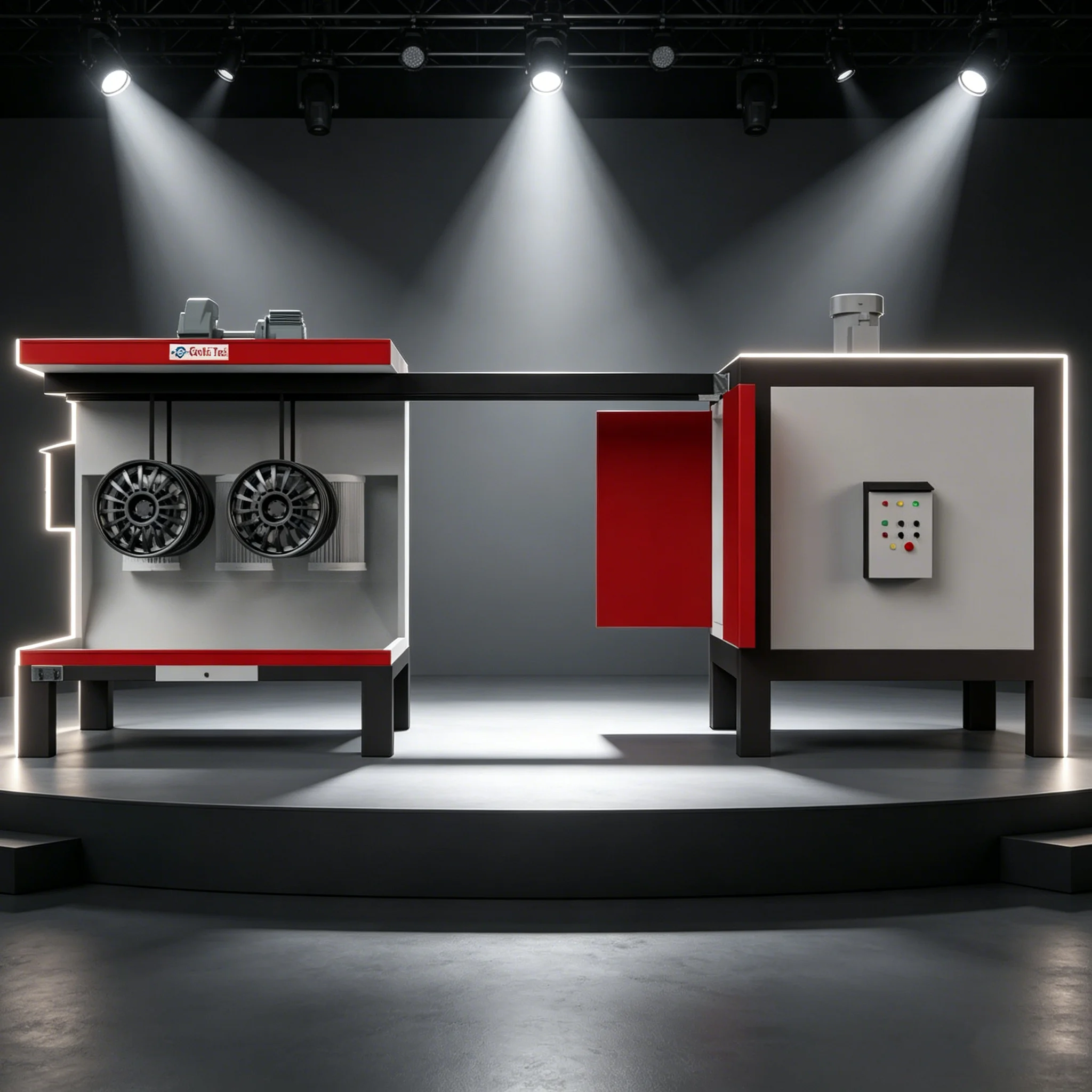 tech High Efficiency Powder Machine Spray Booth Oven Combo Semi-Automatic Painting Equipment for Aluminum Substrate 1 Year
