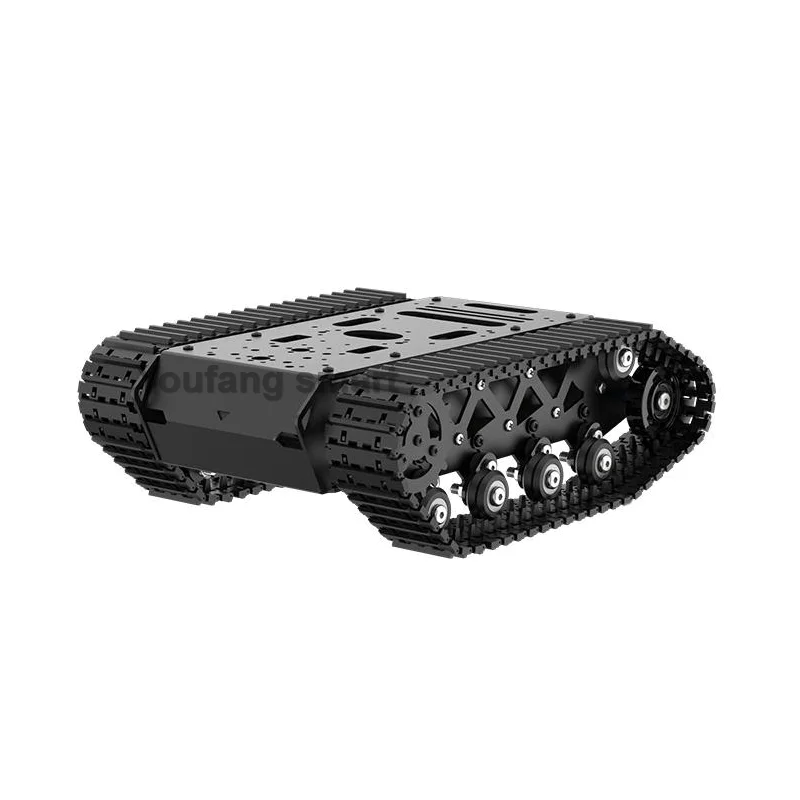 10KG Load Strong Shock Absorption RC Tank Chassis with Suspension All Metal Tank Robot 12V Encoded motors Programmable Robot Car