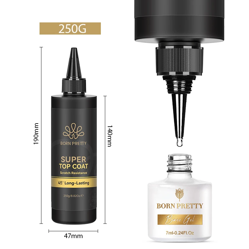 BORN PRETTY 250g Super Top Coat Gel Nagellak Basisgel Matte Top Coat Semi-Permanente Vernis Losweken Nail Art Functionele Gel