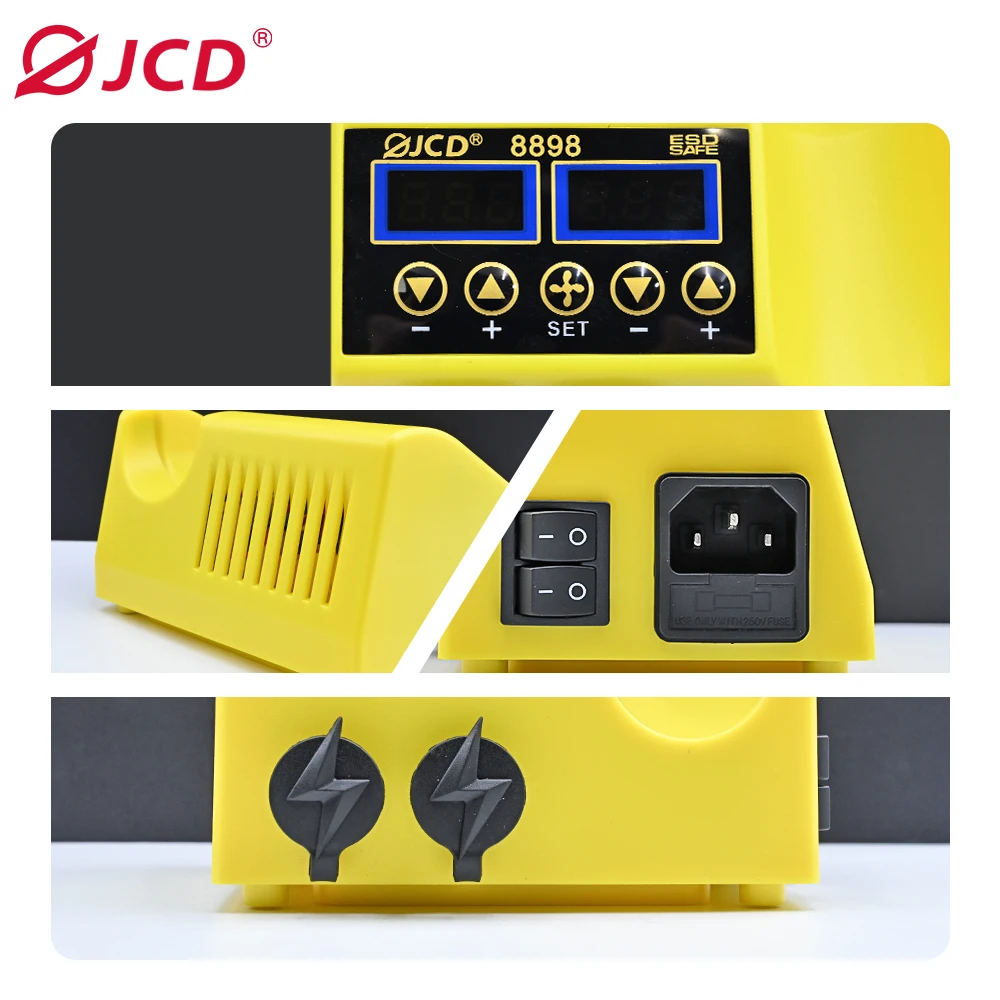 Jcd 8898 smd retrabalho estação de solda 2in1 ferro de solda de ar quente lcd display digital estação de soldagem para bga pcb ic ferramenta de reparo