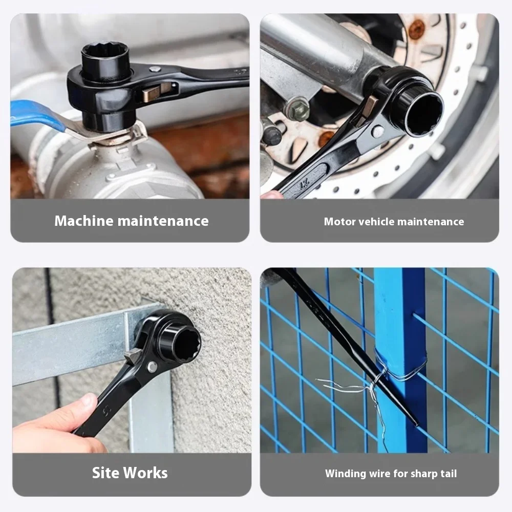 30-32mm Ratel Podger Steeksleutel Quick Release Podger Bar Zwart Double Ended Socket Ratel Podger Steiger Spud Wrench