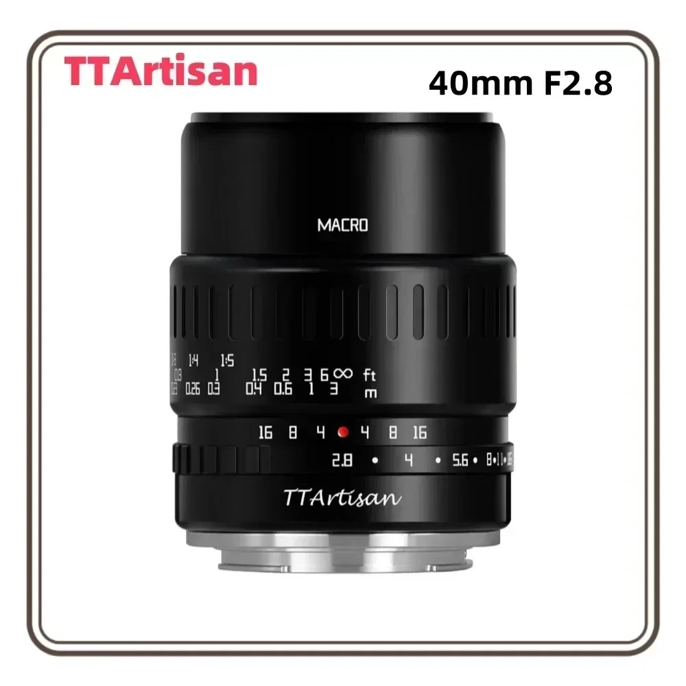

TTArtisan 40mm F2.8 Macro Lens APS-C 1:1 Manual Focus Prime Fixed Focus Lens for Fuji X Sony E M43 Nikon Z L Mount Camera