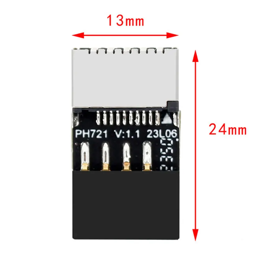 Conector USB 2,0 de 9 pines macho a tipo E hembra para Panel frontal a conector adaptador de extensión de cabezal de placa base de 9 pines para PC de escritorio