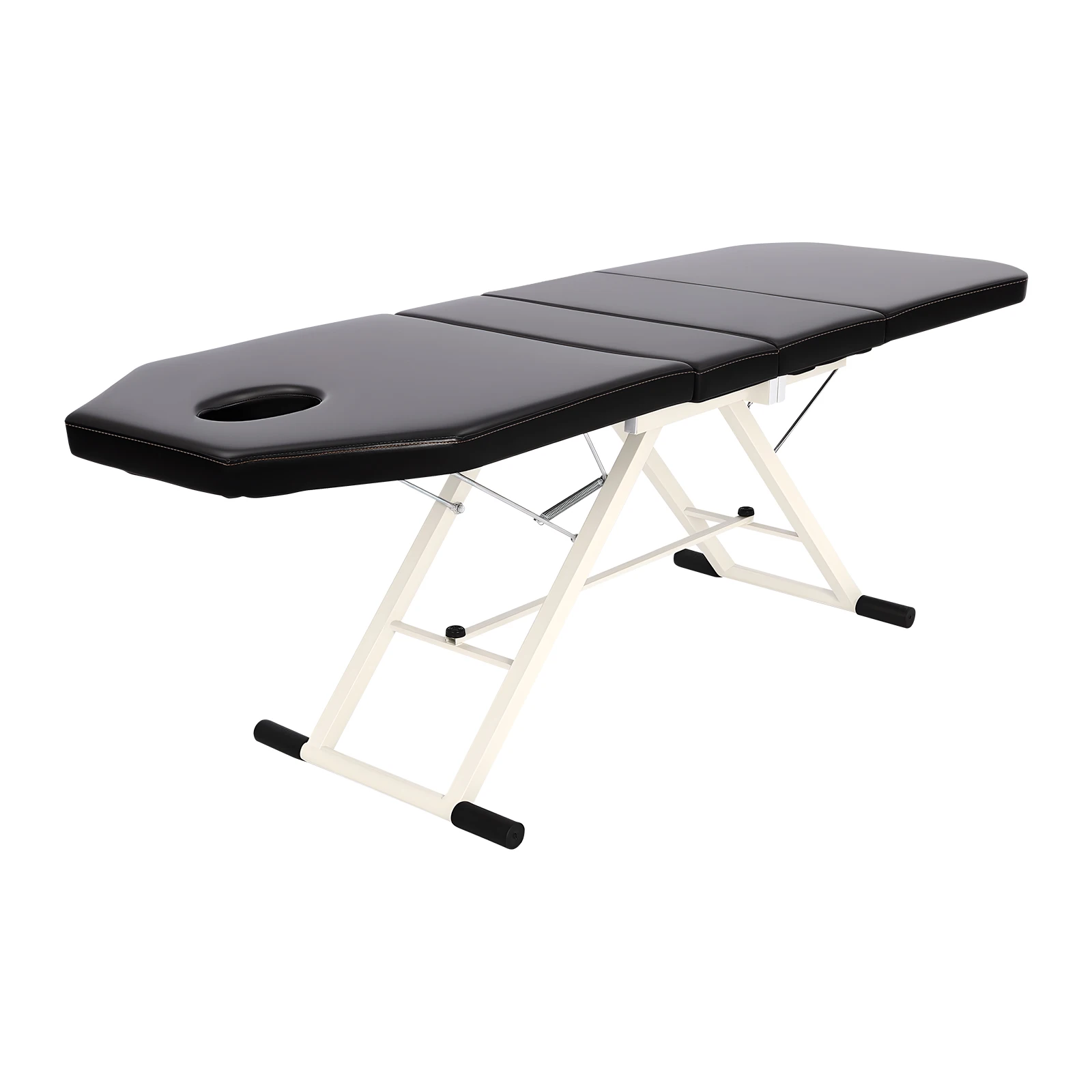 Tragbarer Klappbarer Spa-Stuhl Schwarz 3-Fach Faltbare Massageliege Belastbarkeit 200-250kg PU Für Krankenhäuser, Schönheitssalons, Spa – Detail 10