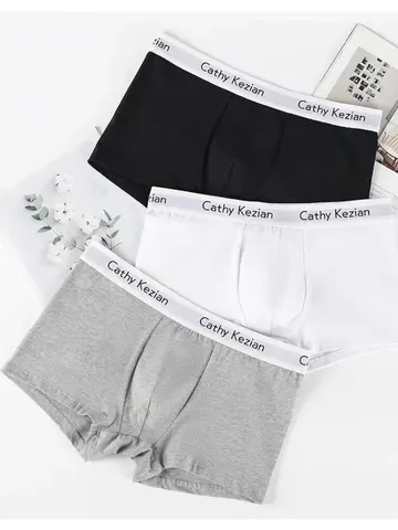 Männer Sport Boxer Unterwäsche Unterhose Buchstaben Breites Band Weiß Schwarz Grau L XL XXL Atmungsaktiv Lüften Mode Fitness Sport