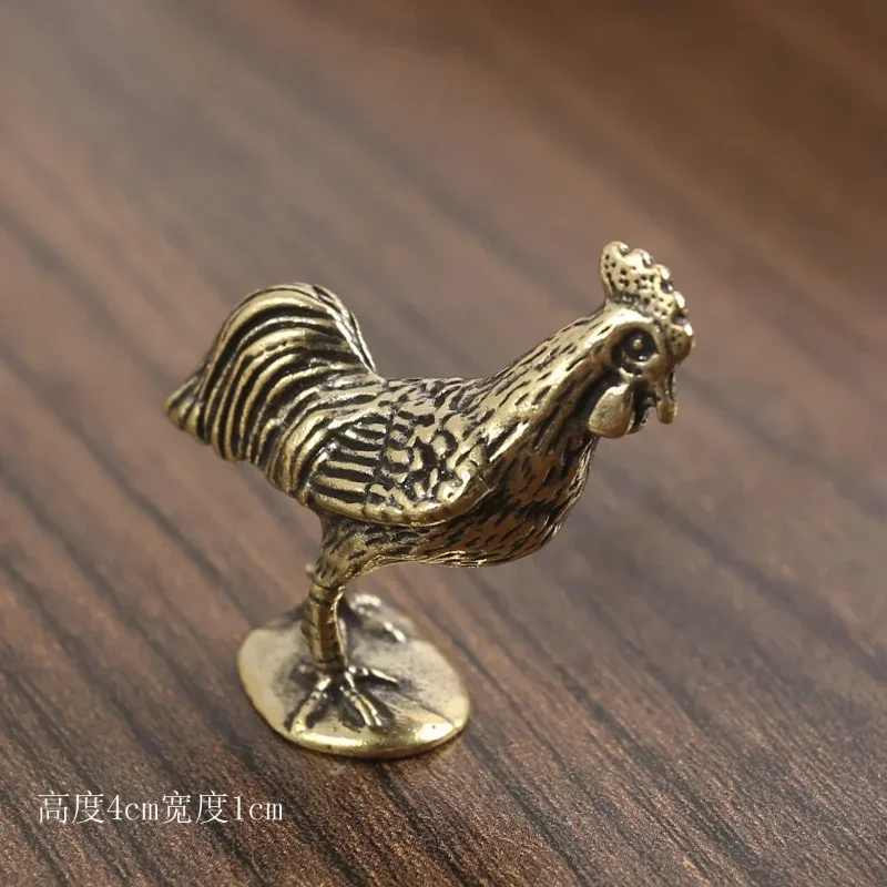 Brass rooster ornaments twelve zodiac rooster decorations home and office decorations handicrafts pure copper tea pets