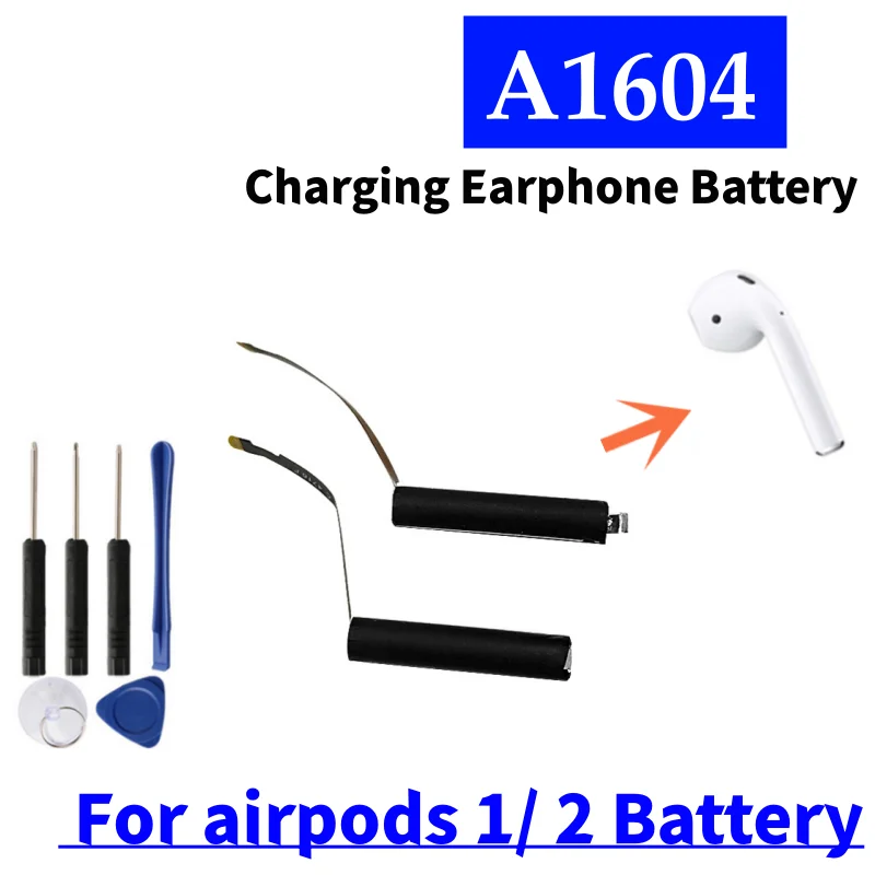 A1604 A1596 For Apple Airpods 1st 2nd A1604 A1523 A1722 A2032 A2031 Air Pods 1 2 Battery + Free Tools