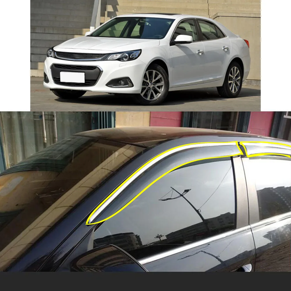 Car Sticker Plastic Window Glass Wind Visor Rain/Sun Guard Vent Parts For CHEVROLET Malibu 2012 2013 2014 2015 2016 2017-2021