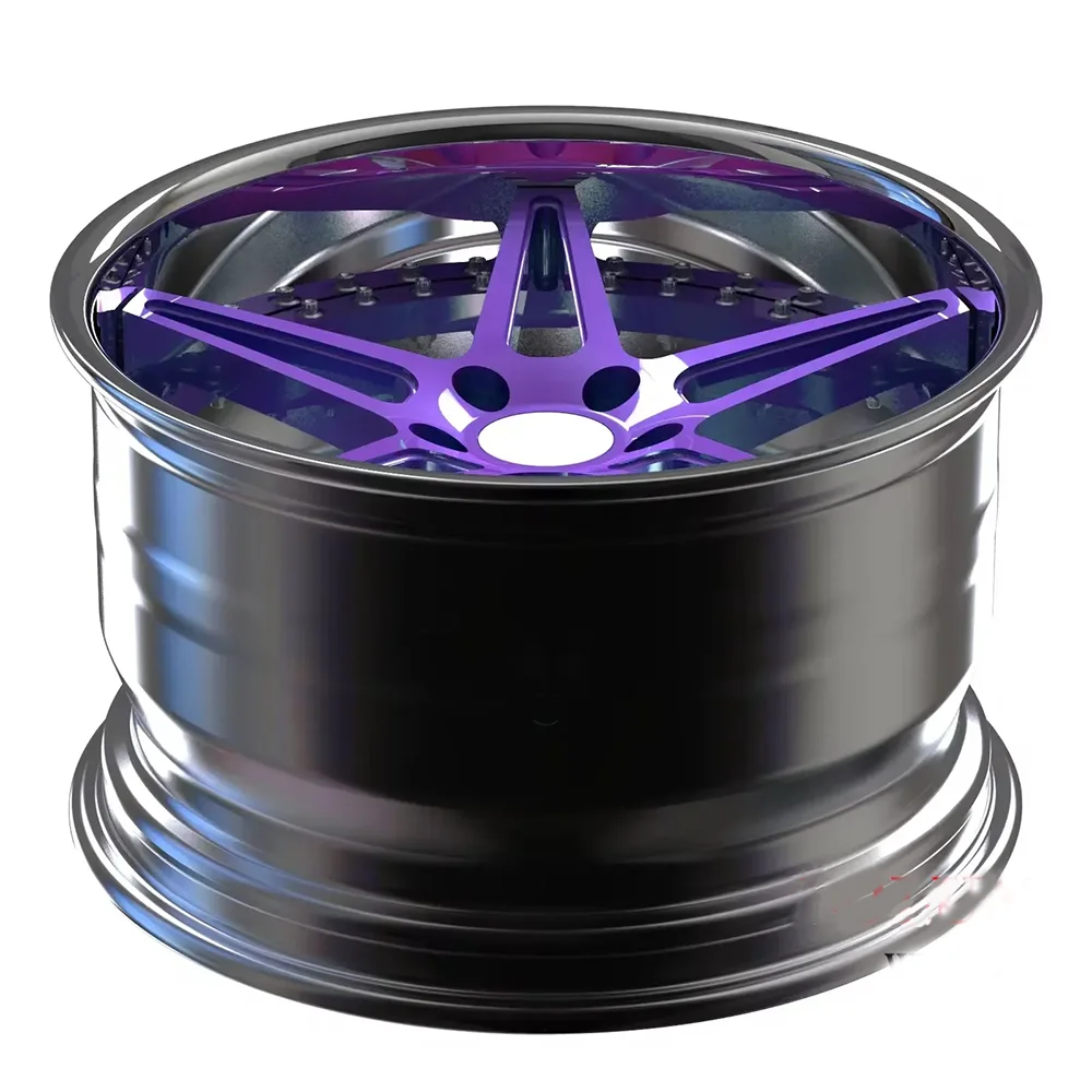 Custom 2 Piece Aluminum Alloy Rims 20 21 22 Inch Brushed Forged Car Wheel Deep Dish