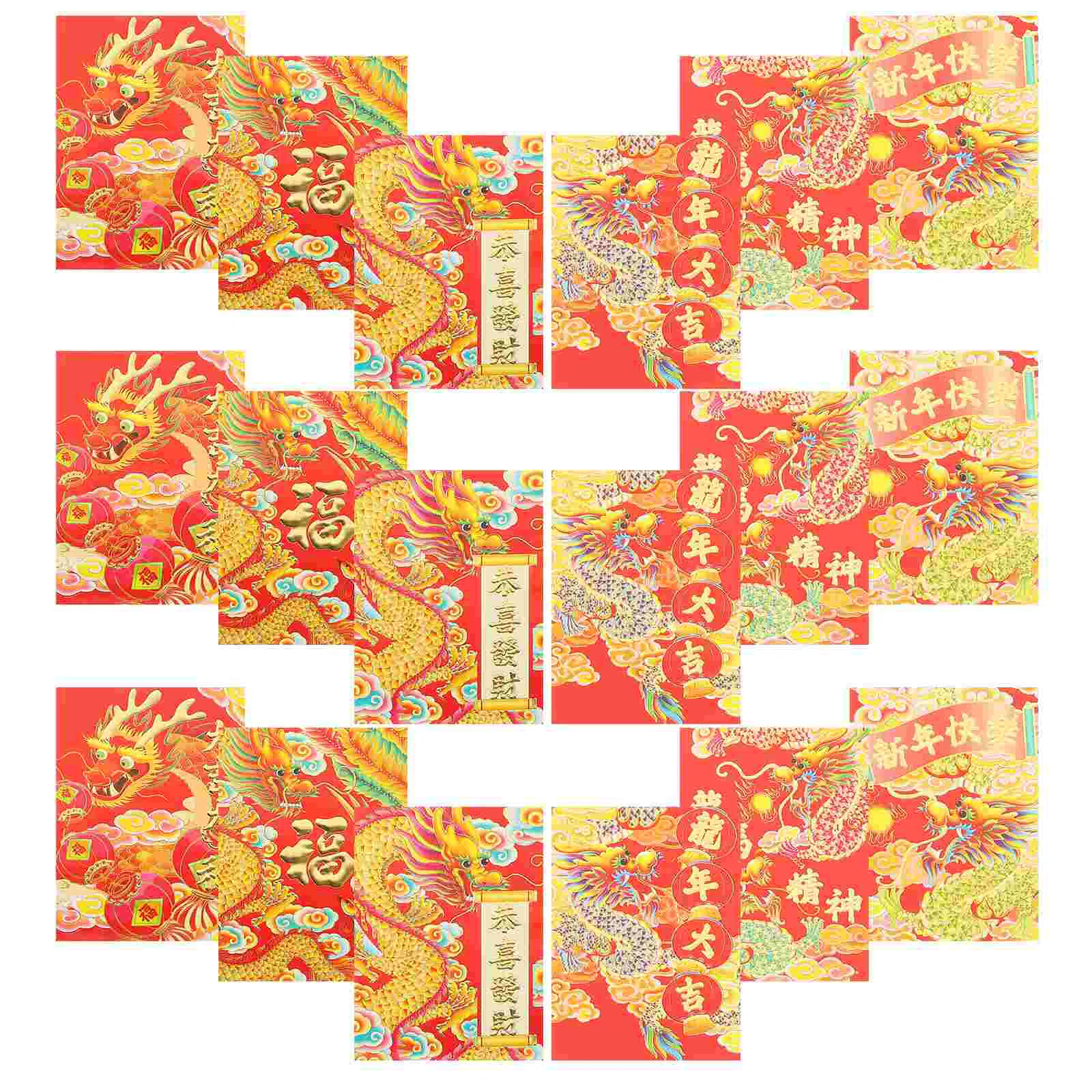 

30 Pcs 2024 Year of The Dragon Red Packet New Envelopes Paper Decorative Chinese Spring Festival Money Bag