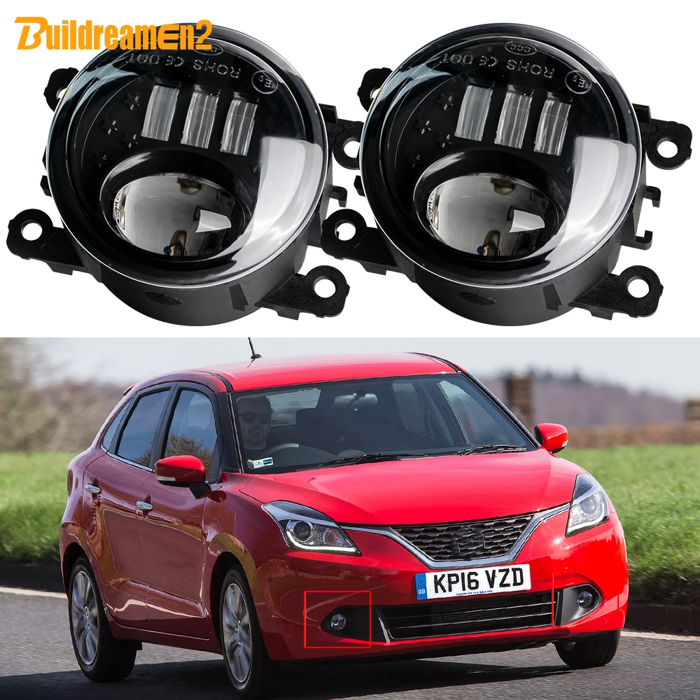 2 X 60W H11 LED Fog Light Car External Fog Lamp DRL Assembly For Suzuki Baleno 2015 2016 2017 2018 2019 2020 2021 2022 2023