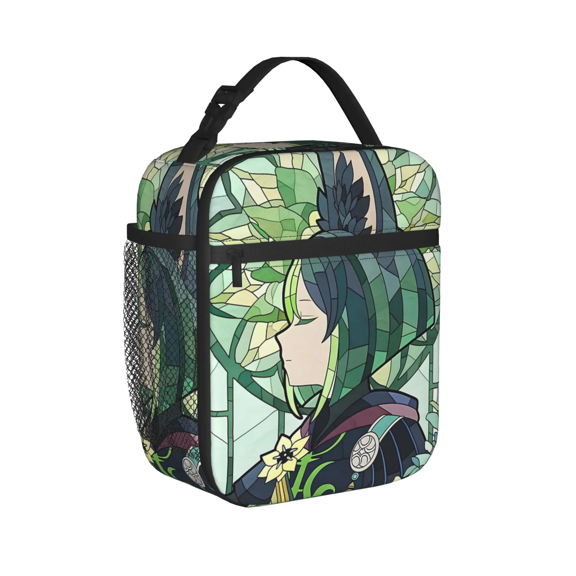 Stained Glass Tighnari Genshin Impact Thermal Insulated Lunch Bag for Travel Food Bag Container Cooler Thermal Lunch Box