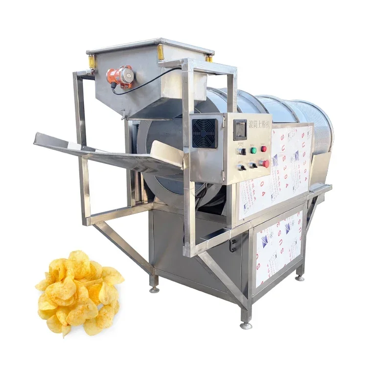 Food Single Drum Peanut Nut Flavoring Roller Seasoning Mixer Machine