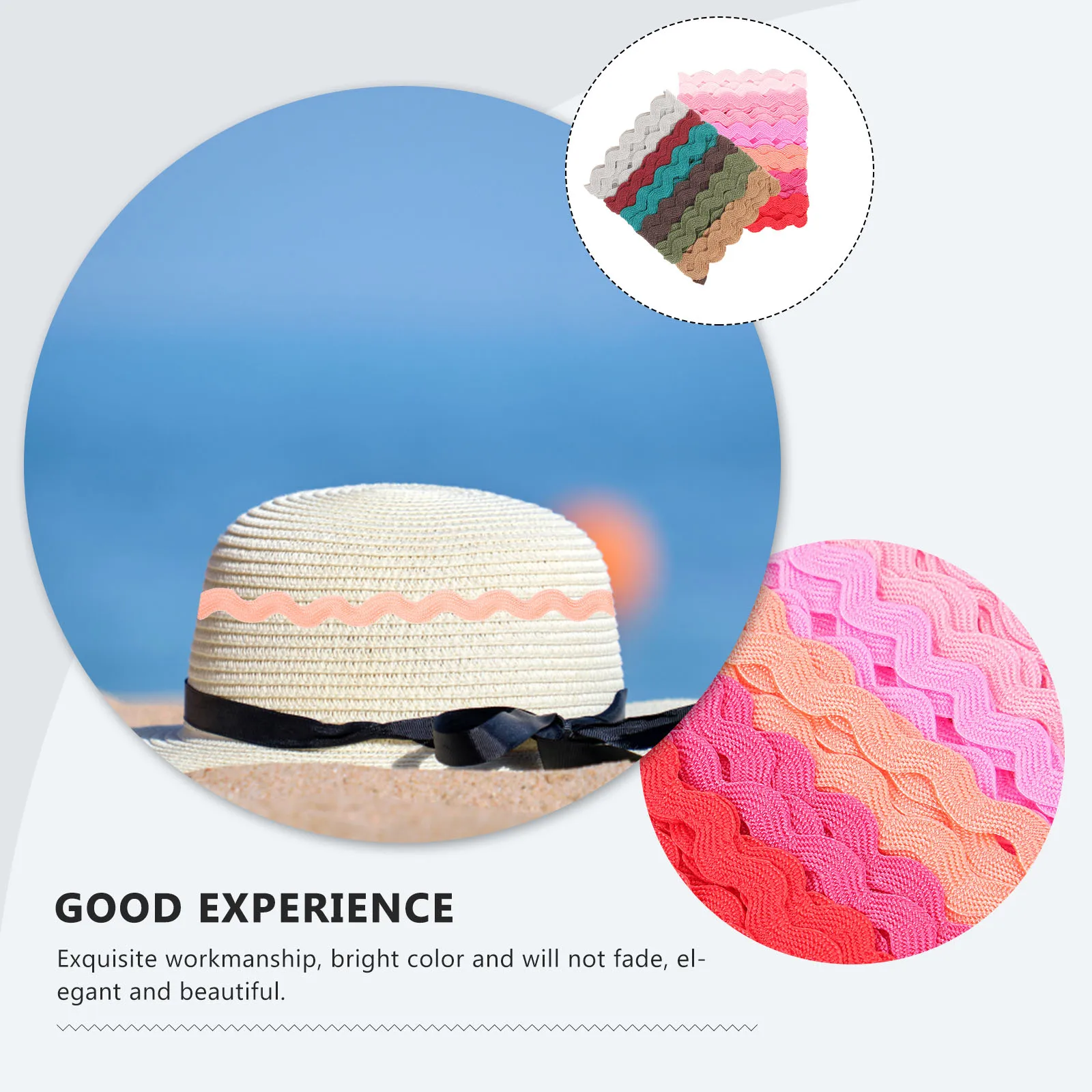 

Wave Fringe Trim Ribbons Wavy Ribbon 5mm Colorful Polyester DIY Crafts Gift Packing Holiday Clothes Accessories