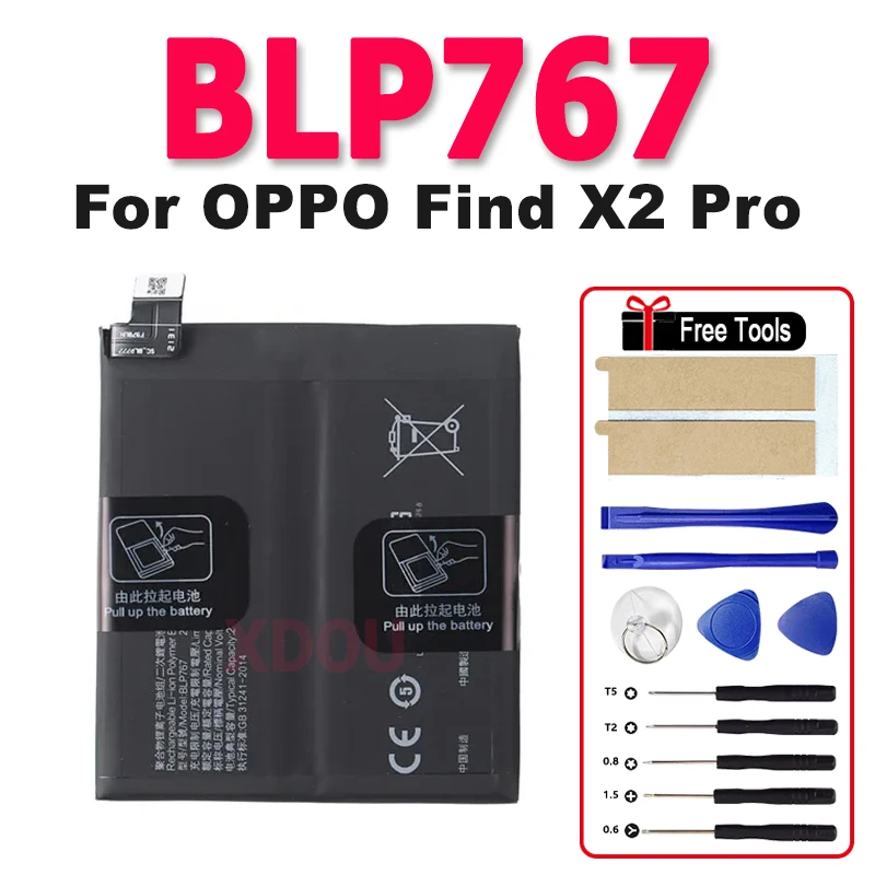 

New BLP767 Replacement Battery For OPPO Find X2 Pro X2Pro Mobile Phone Batteries + Free Tools