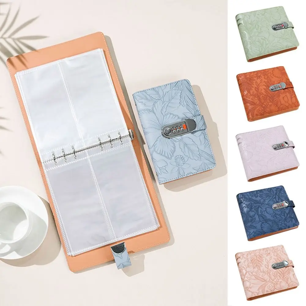 Met wachtwoordslot 200 enveloppen Geldbesparend Uitdaging PU Grote capaciteit Besparingsbinder Herbruikbaar Draagbaar