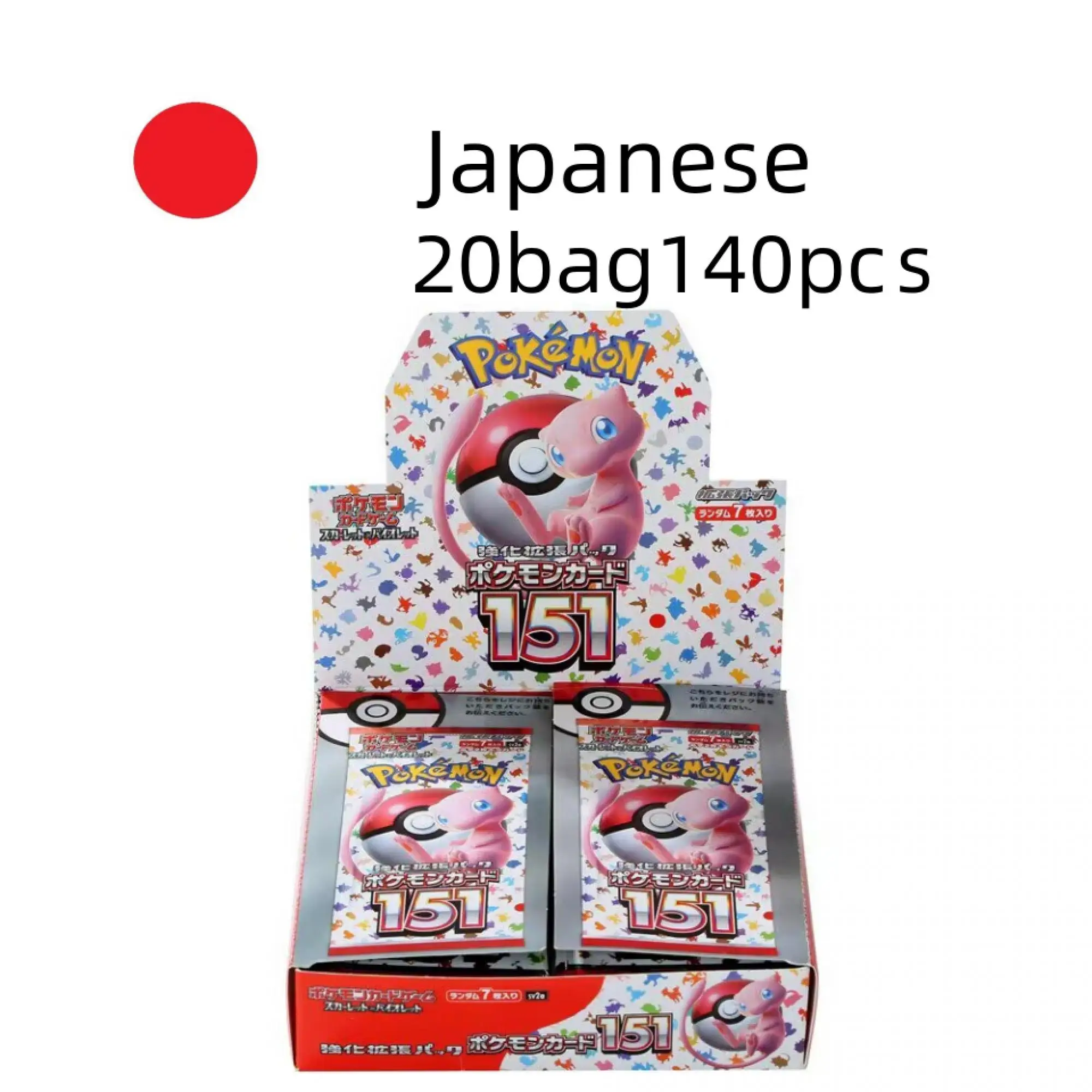 140 قطعة/صندوق أنيمي النسخة اليابانية PTCG SV2A 151 بطاقة الكلاسيكية توسيع الداعم صندوق بطاقة التداول 20 حزمة لعب الاطفال الهدايا