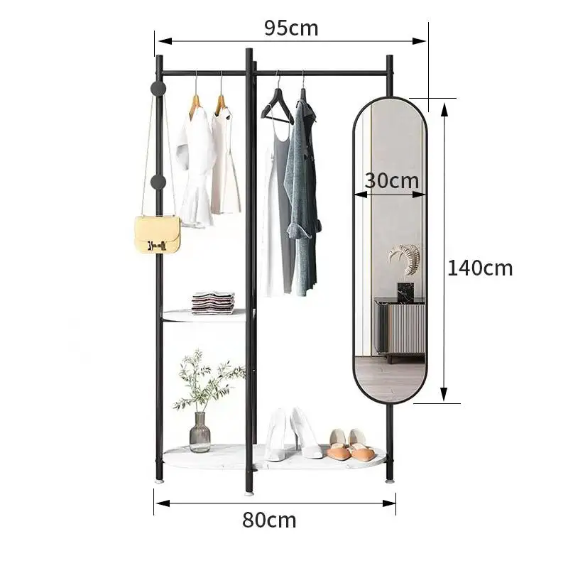 

YY Nordic Marble Coat Rack Dressing Mirror Integrated Modern Minimalist Bedroom