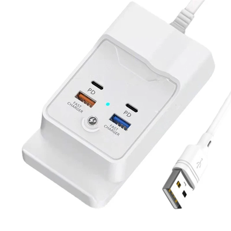 USB Hub with 4 Charging Ports Expand Charging Possibilities with 2USB 2 Type C Output 139cm Cable Support 5V Charging Dropship