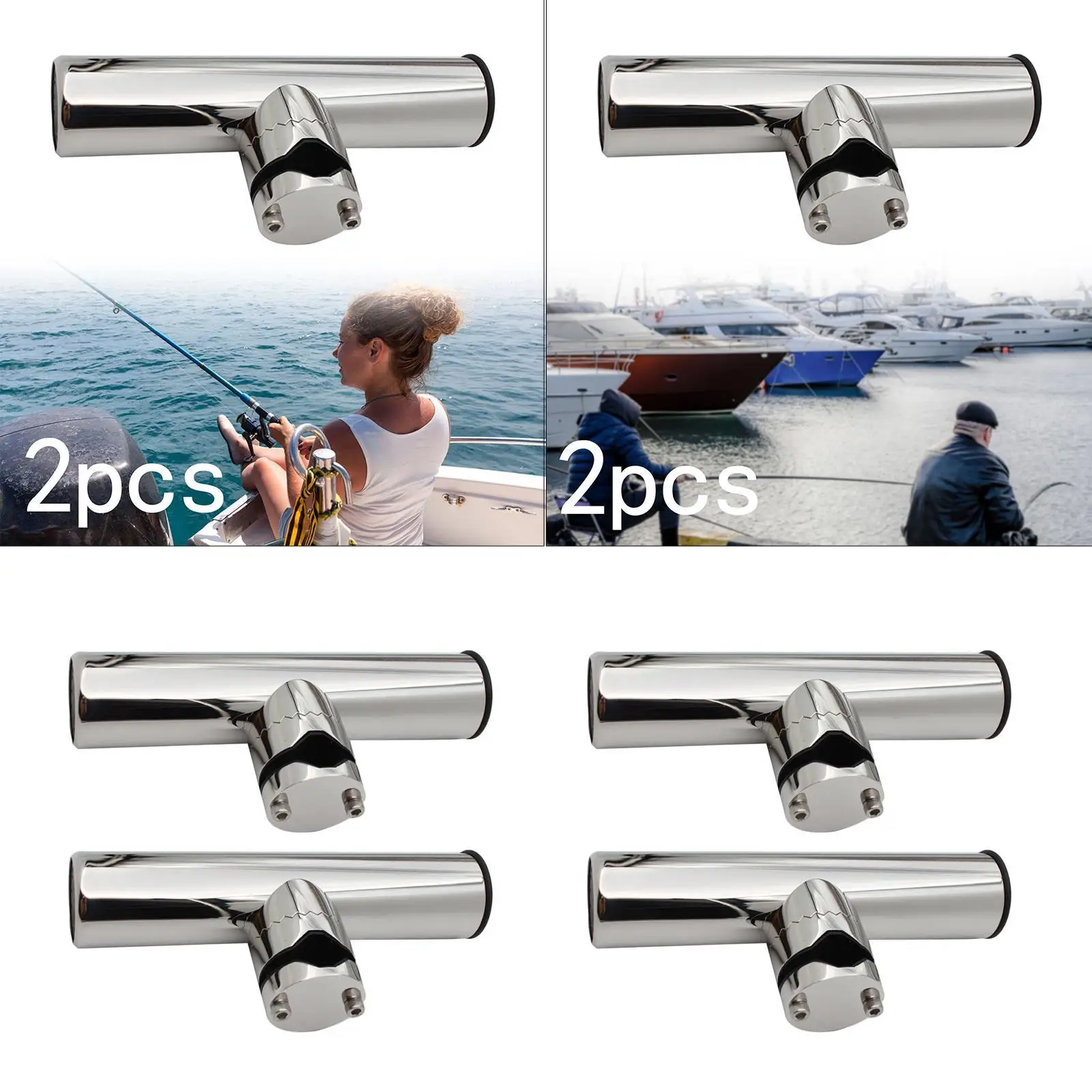 

2x Fishing Rod Holder Rotation Easy Install Sturdy Marine Fishing Pole Stand