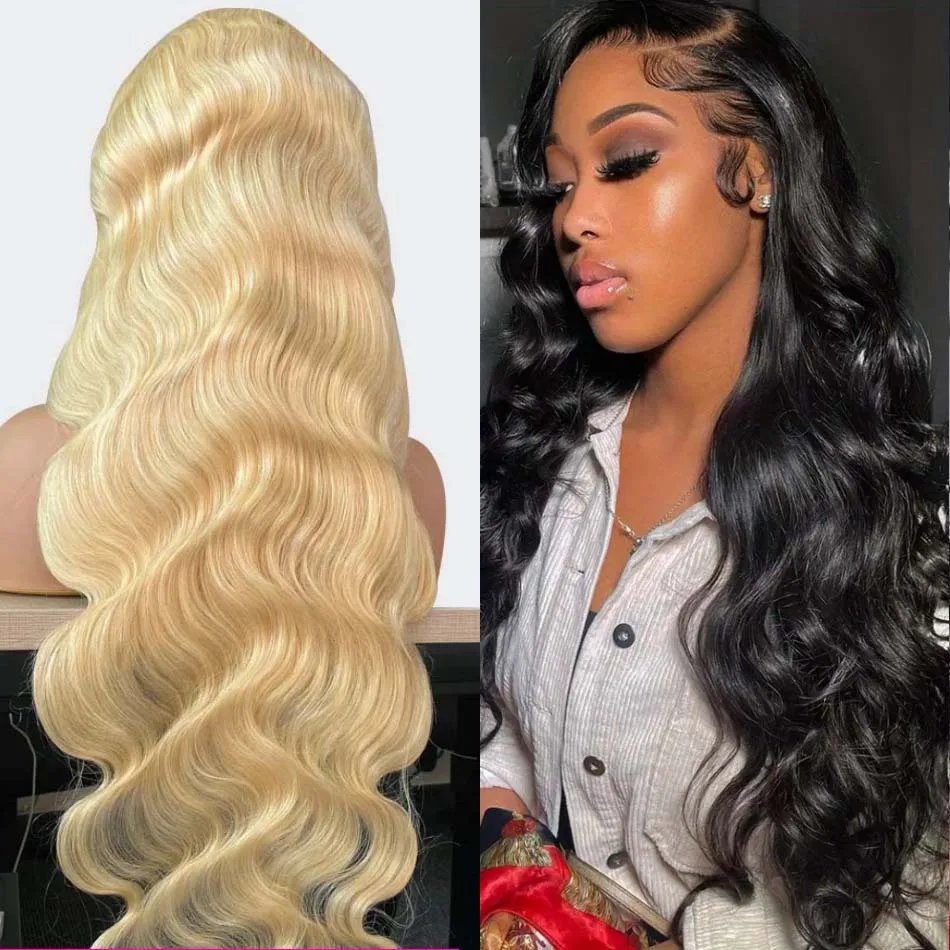 

30Inch 13x6 HD Transparent Body Wave Lace Frontal Wig Brazilian Honey Blonde 613 Lace Wig For Women Highlight Colored Hair Lisos