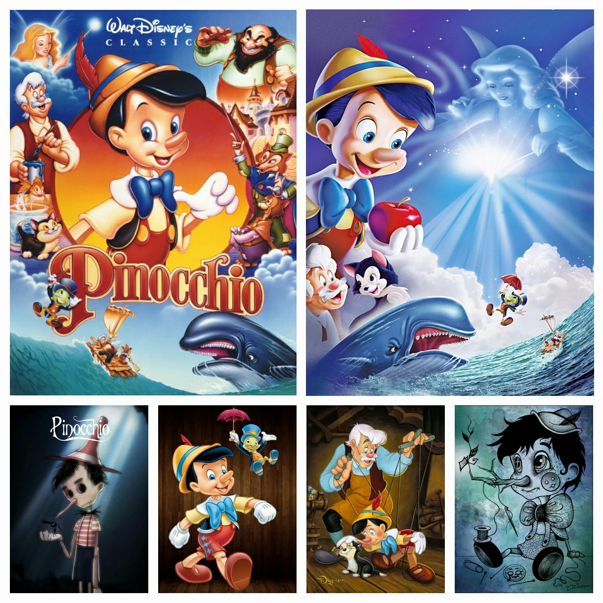 The Adventures of Pinocchio 5D DIY Diamond Painting Drill Square/Round Embroidery Disney Cartoon Mosaic Cross Stitch Home Decor