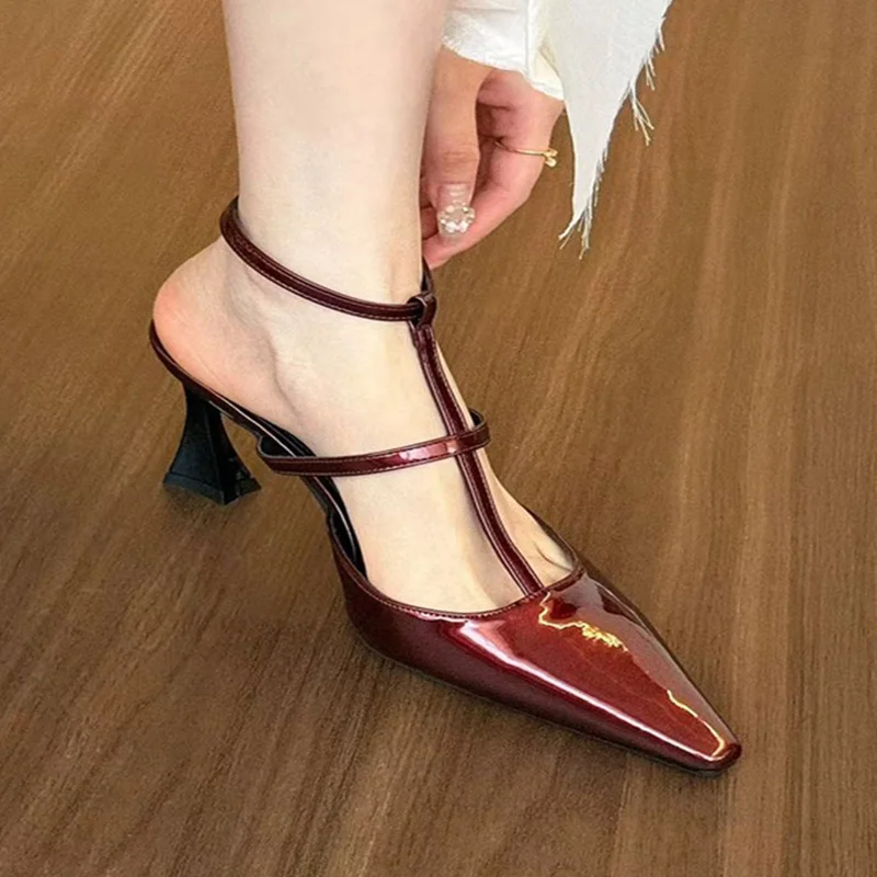 

Elegant Women High Heels Sandals Pointed Toe Shoes Woman 2025 Designer Summer Party Sexy Shoes Dress Brand Pumps Mujer Sandalias