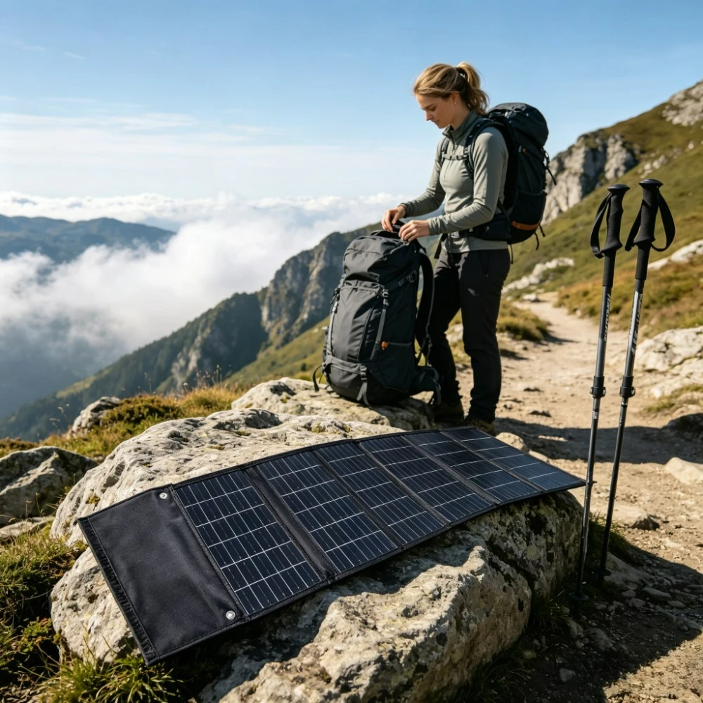 Emergency Power Backup 50W 90W Portable Foldable Solar Charger ETFE Waterproof Solar Bank Dual USB DC Output For Camping Hiking