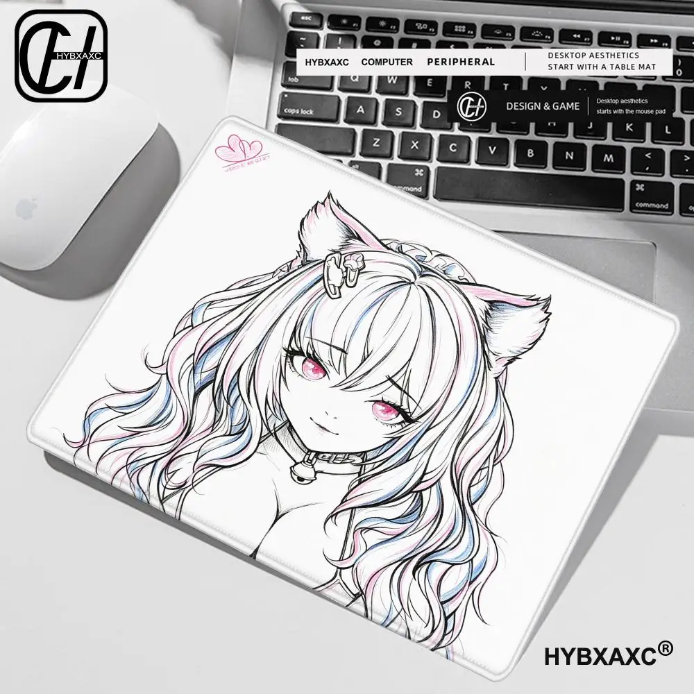 320x285mm Unusual Way Sports Game Mousepad Neko Poron Substrate Delicate Plush Fabric Control Feel Big Size Accurate Positioning
