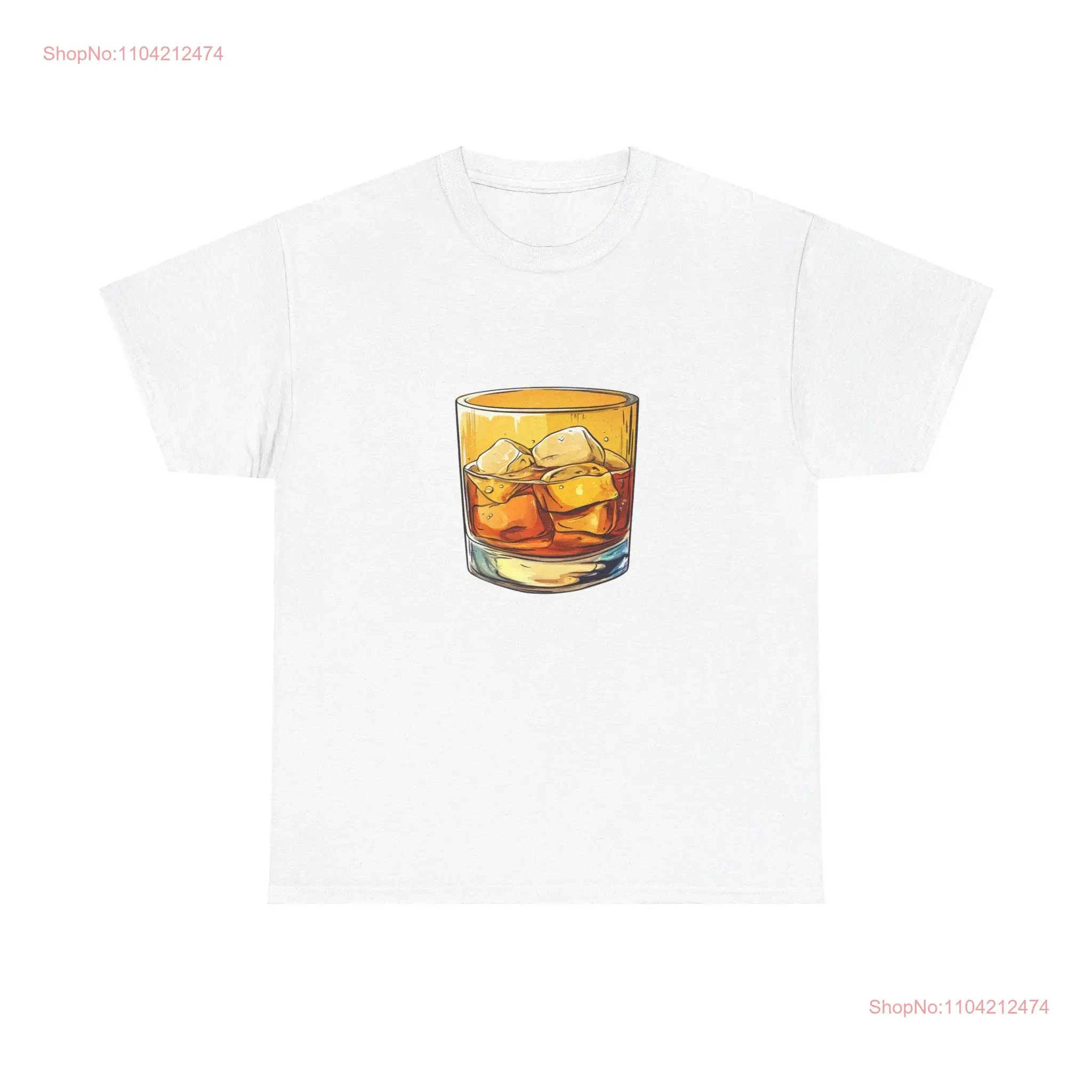 Whiskey Glass T Shirt Men's Whisky Bourbon Lover Scotch Drinkers Alcohol Top long or short sleeves