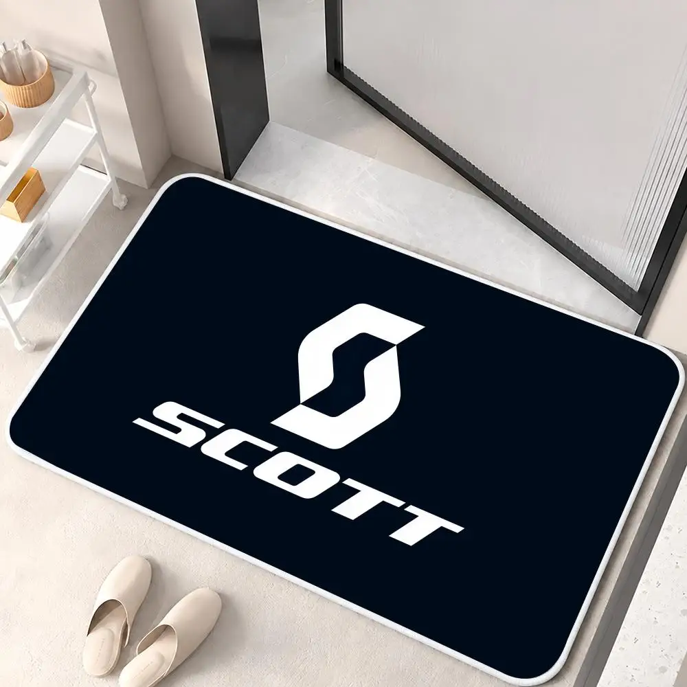 SCOTT Floor Mat Flannel Rug Non Slip Absorbent Soft Washable For Entryway Hallway Bathroom Kitchen Decor
