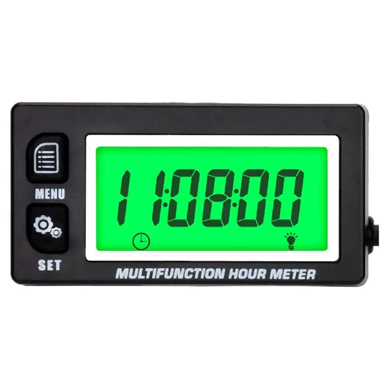 LCD Digital Hourmeter Engine Thermometer Replaceable Clock For Motorcycle ATV Marine Boat Engines-A74F