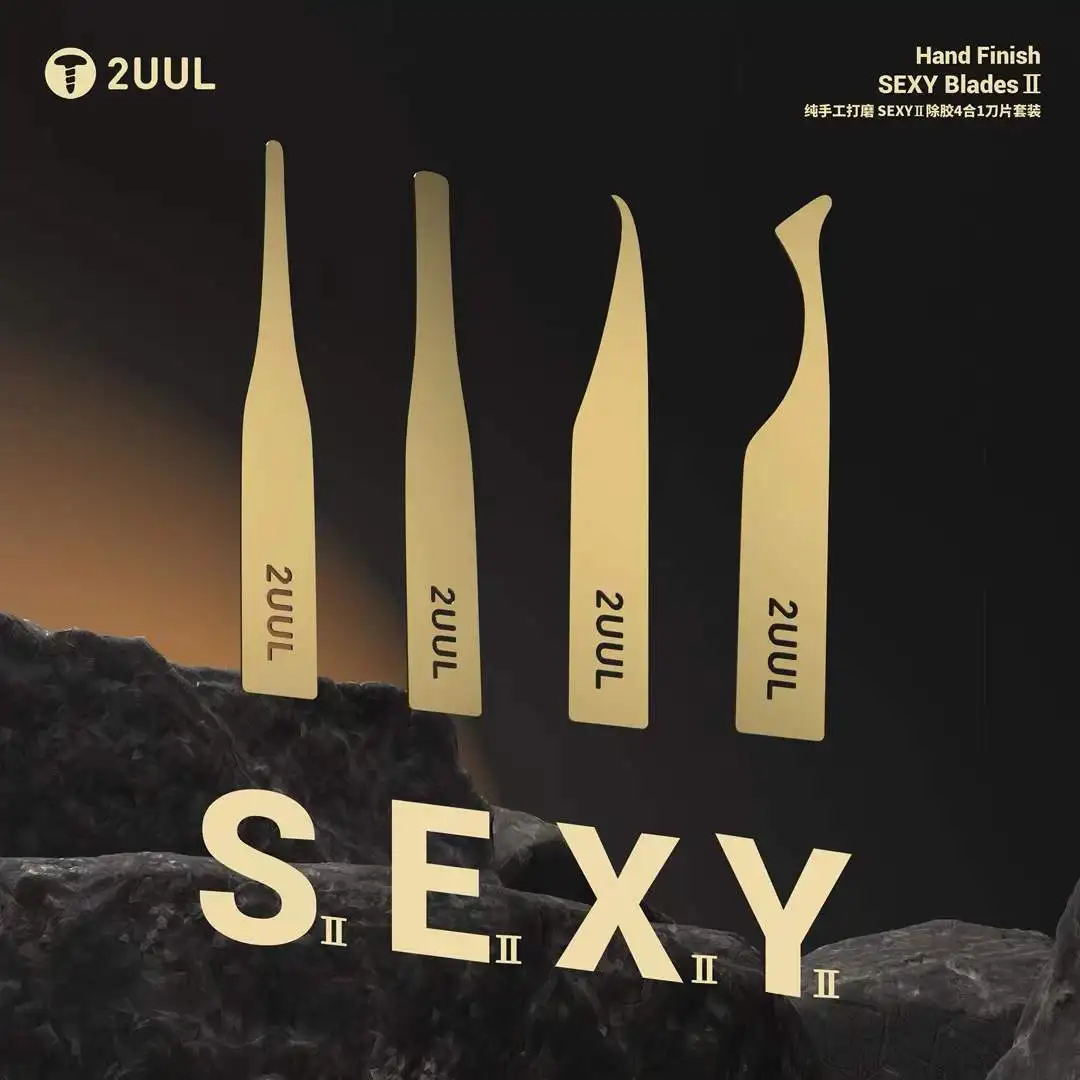 

2UUL SEXY Blades II Hand Finish 4-in-1 Removal Tool Set for CPU NAND Flash Black Glue Professional Carbon Fiber