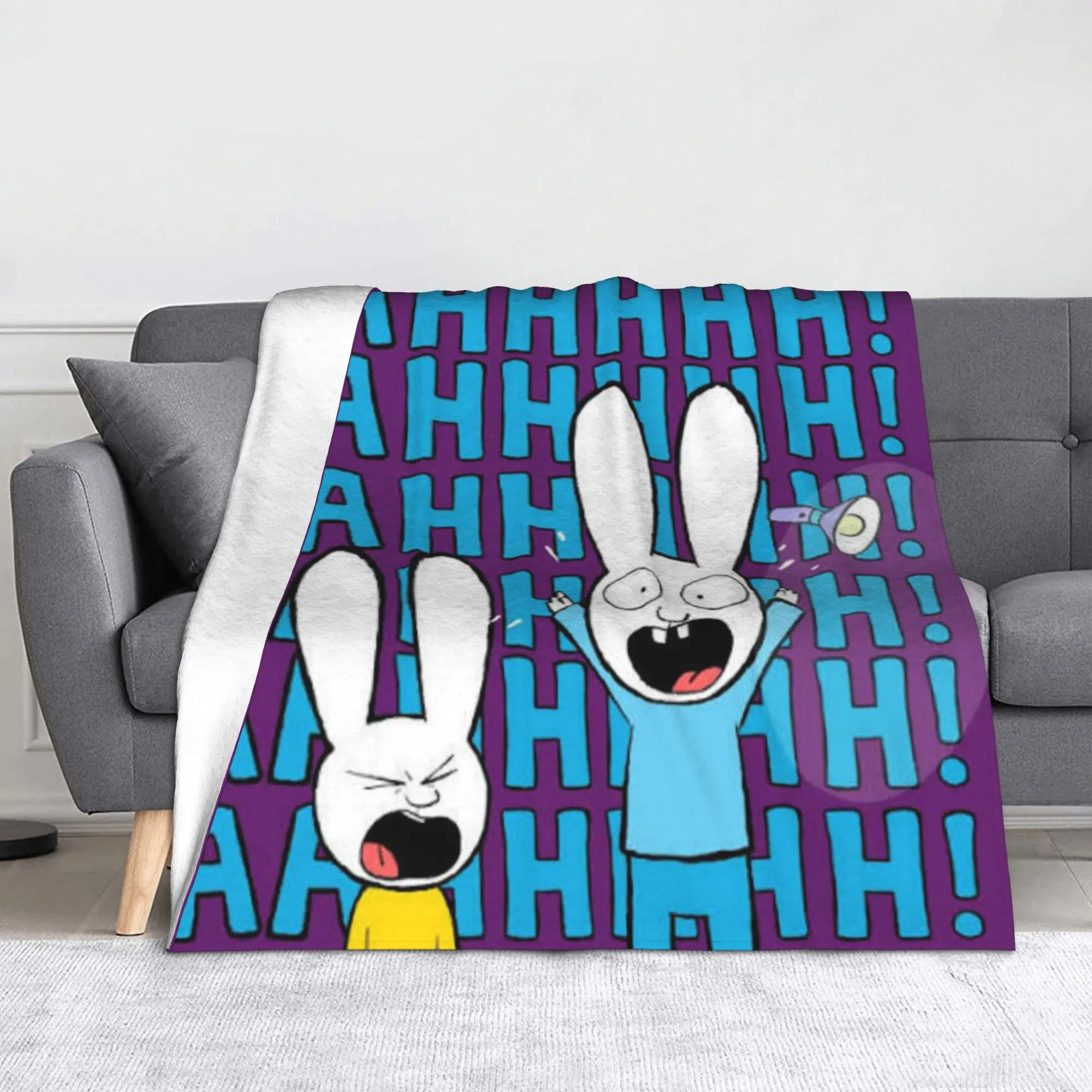 Simon Super Rabbit Printed Blanket For Men Women Warm Cozy Fluffy  Throw Blankets for Couch 50x60 Inches Multi-size