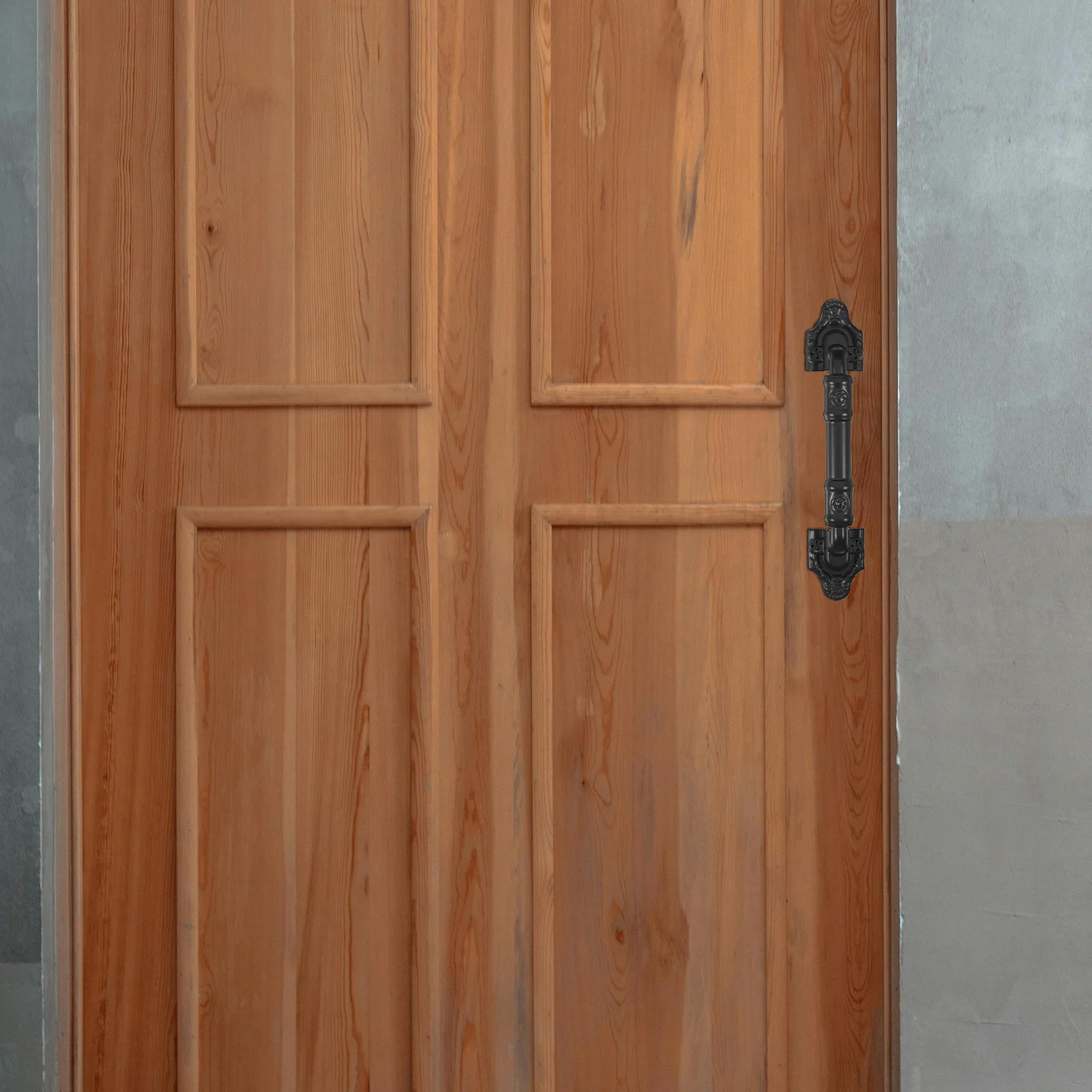 

Barn Door Handle No Punching Black Ferroalloy Heavy Duty Sliding Pulls Closet Screen Doors Hidden Tool Parts