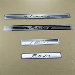 For Skoda Fabia 2006-2020 Car Accessories Door Sill Scuff Plate Trim Stainless Steel Welcome Pedal Car Styling Protector Sticker