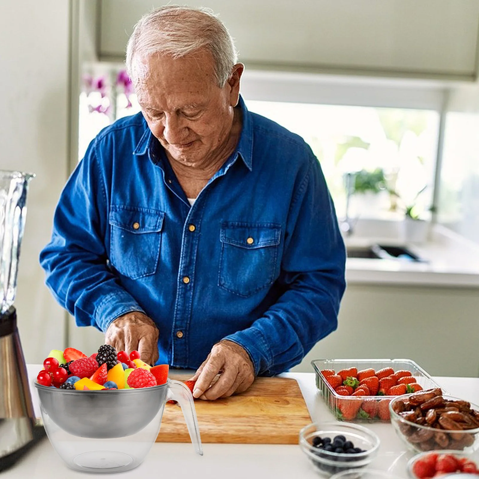 

Салатница Большая овощная смесительная кухонная корзина для слива фруктов Большая миска с крышкой Металлическая сливная корзина для вечеринок