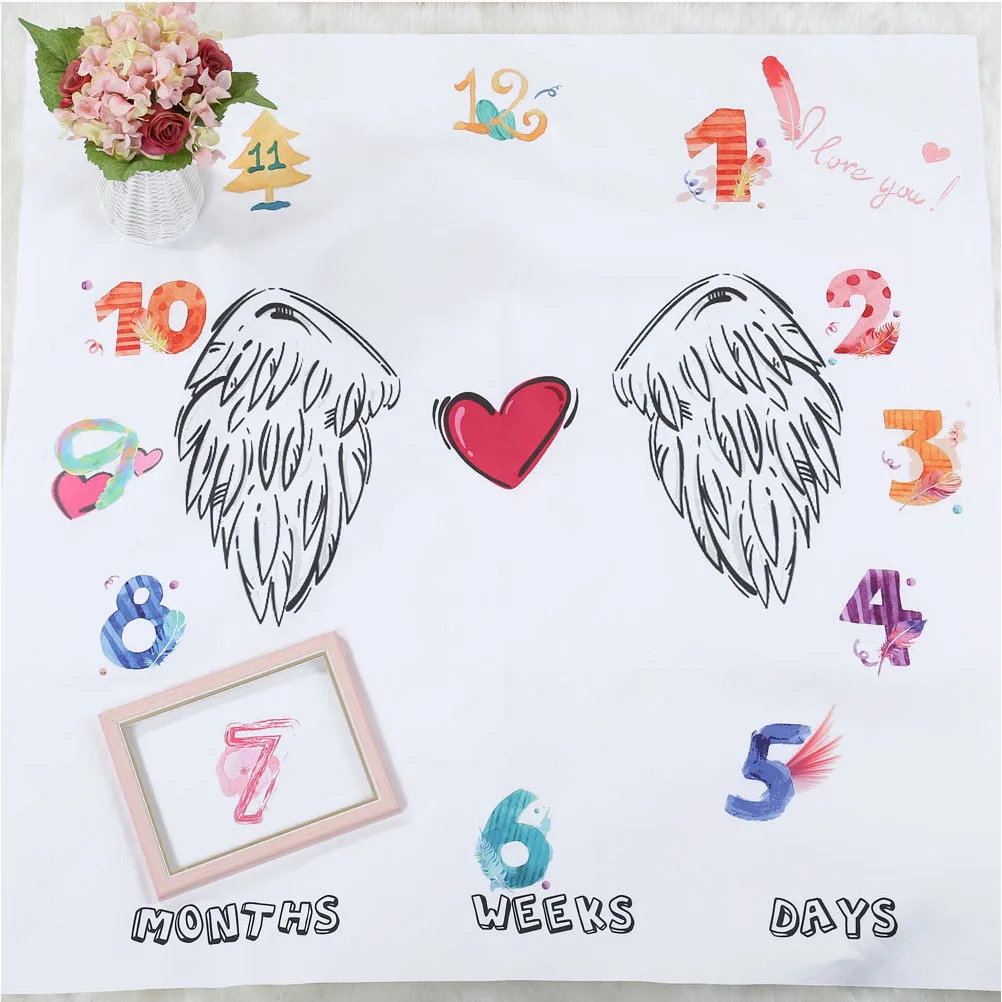 

Baby Monthly Blanket Newborn Girls Boys Photo Props Shoots Backdrop Personalized Photography Growing Blanket