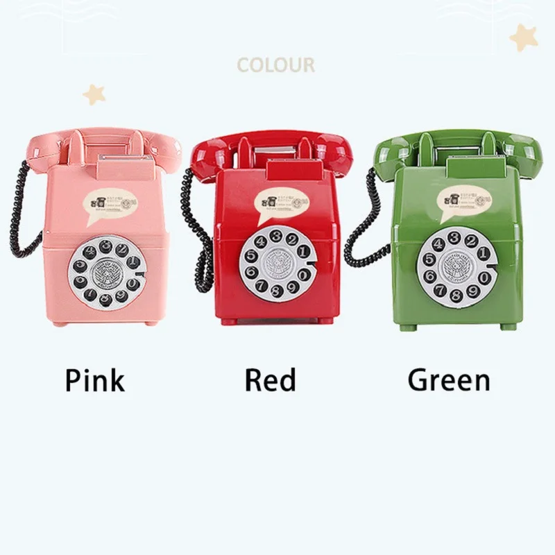 Retro-Telefon-Spardose Geschenk für Jungen und Mädchen Kinder-Fotografie-Requisiten Aufbewahrungsdose Zimmer-Foto-Requisiten Dekoration Geschenke – Detail 2