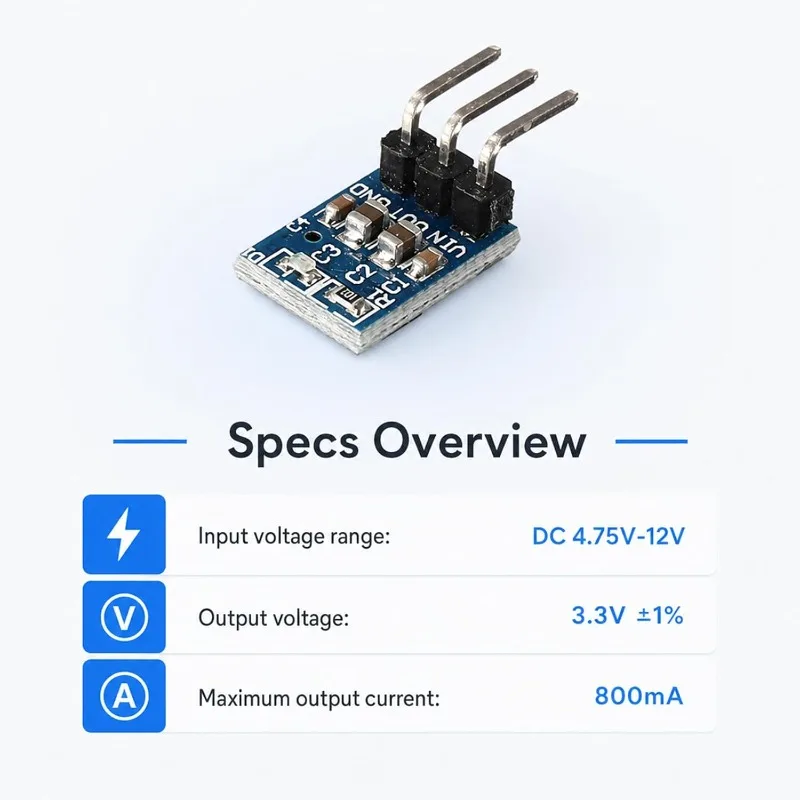 10/20PCS AMS1117-3.3V Step-Down Power Supply Module, DC 4.75V-12V To 3.3V 800mA Linear Converter for Arduino UNO MEGA2560 STM32