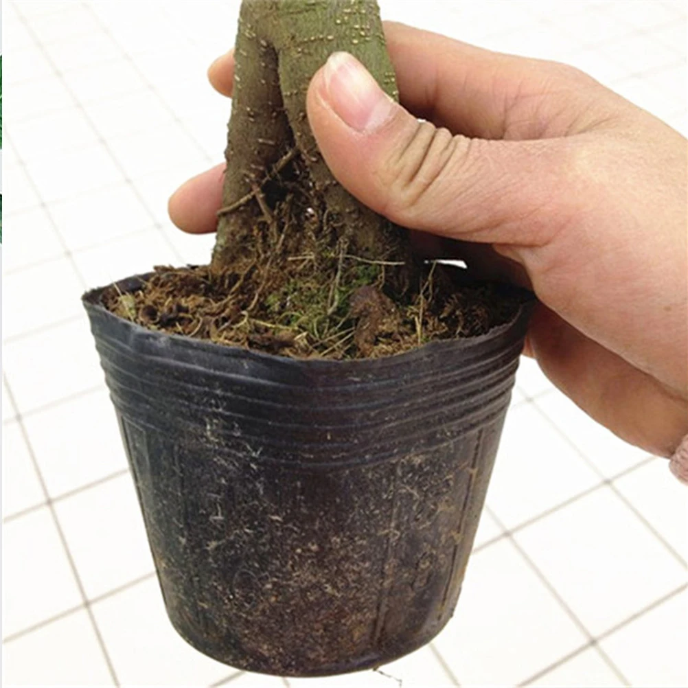 

Eco Friendly Flower Pots Nutrition Bowl Thin Plastic Lightweight Drainage Holes Nursery Pots Starter Seedlings Garden Tool