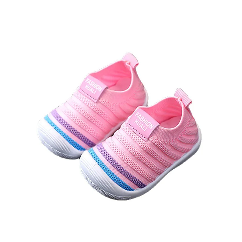 2024 Toddler Boys Girls Summer Stripe Breathable Pre Walker Non-Skid Baby Shoes 0-3Y Unisex Kids Lightweight Sandals First Shoes