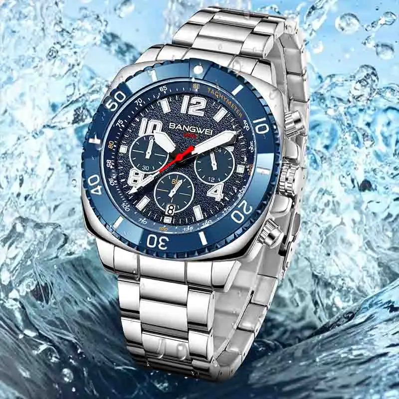 Zegarek męski LIGE, biznesowy, modny, wodoszczelny, świecący, ze stali nierdzewnej, kwarcowy, zegarki męskie, reloj hommes