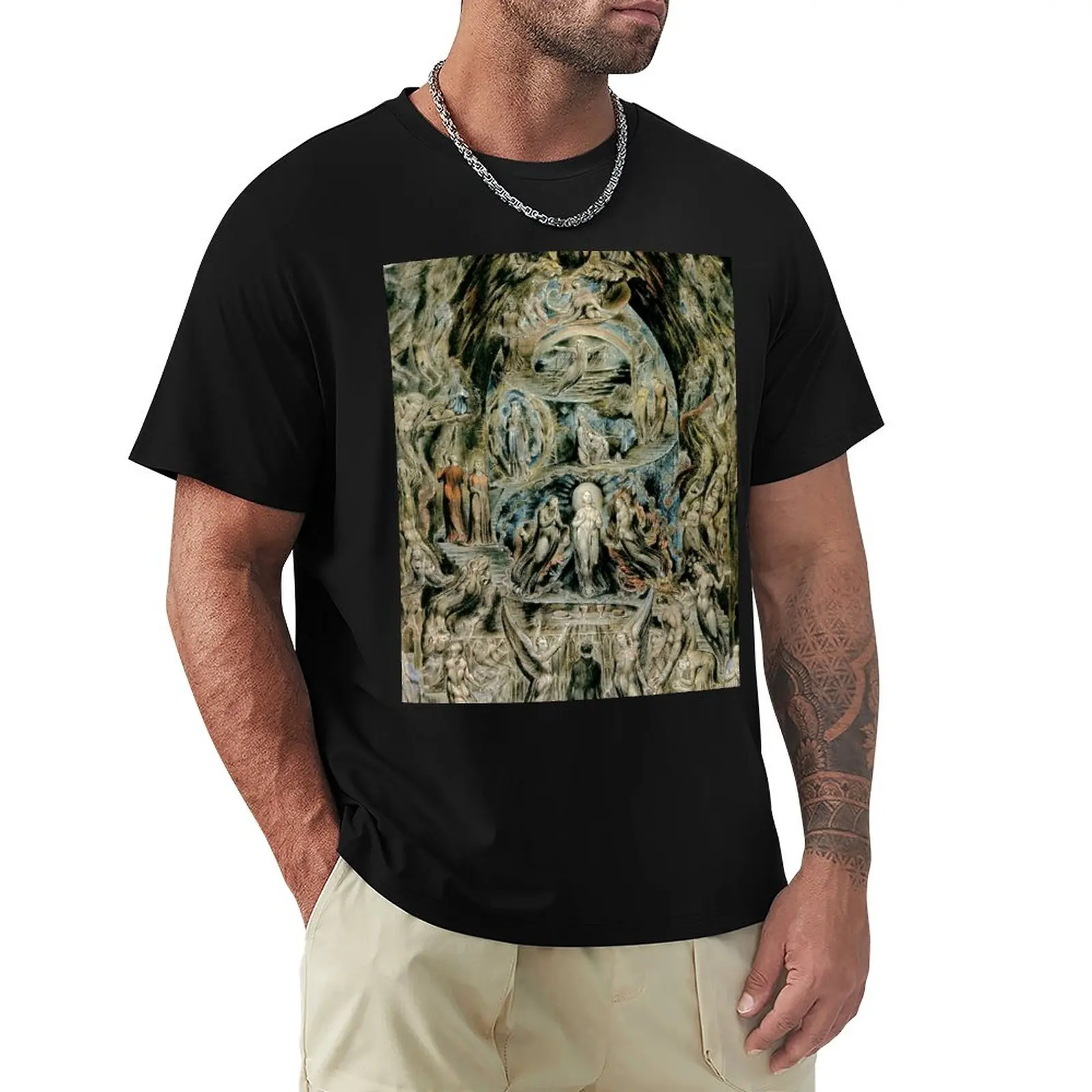 

HD Meditations among the Tombs, by William Blake HIGH DEFINITION T-Shirt Short sleeve tee Aesthetic clothing T-shirt men