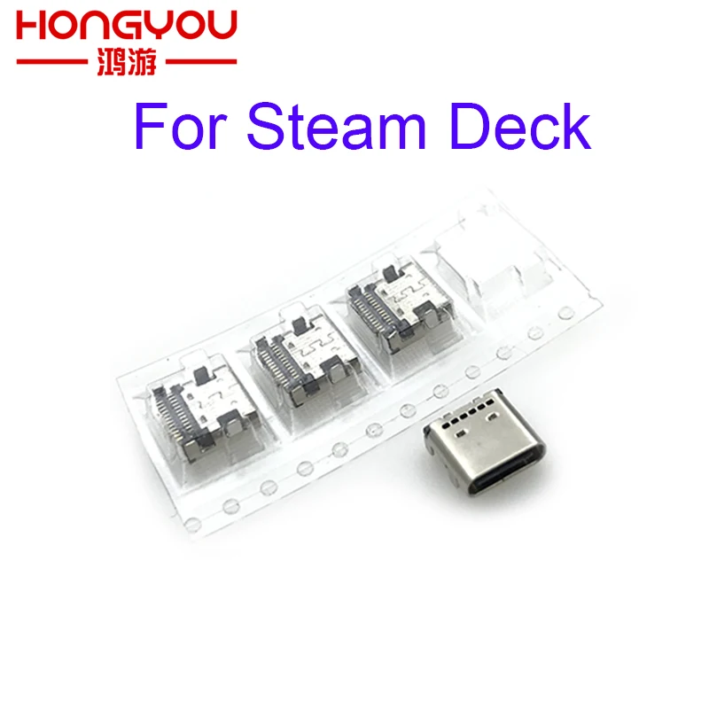 10pcs Charging port For Steam Deck USB Port For Steam Deck Type C USB Jack Charging Socket Connector Repair Parts Replacement