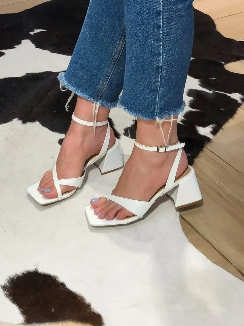

Women High Heel Sandals Soft Lightweight Female Peep Toe Cross Strap Elegant Platform Non-slip Beach Sandal