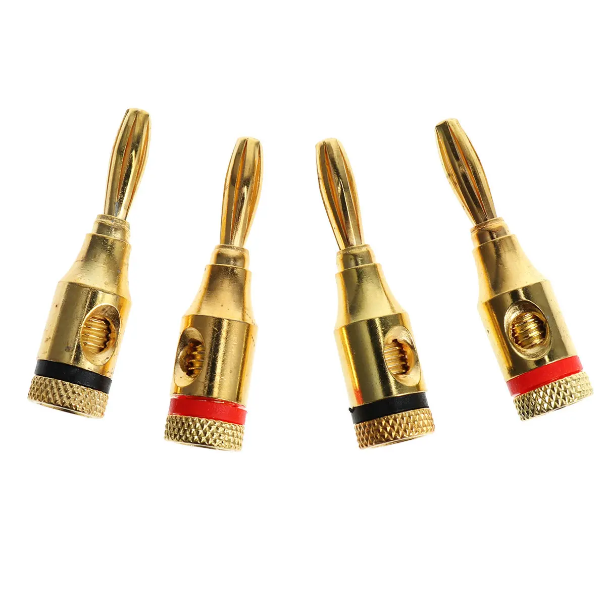 8 Pcs Speaker Banana Female Jack for Wire Spade Connectors Instrument Cable Golden Gauge