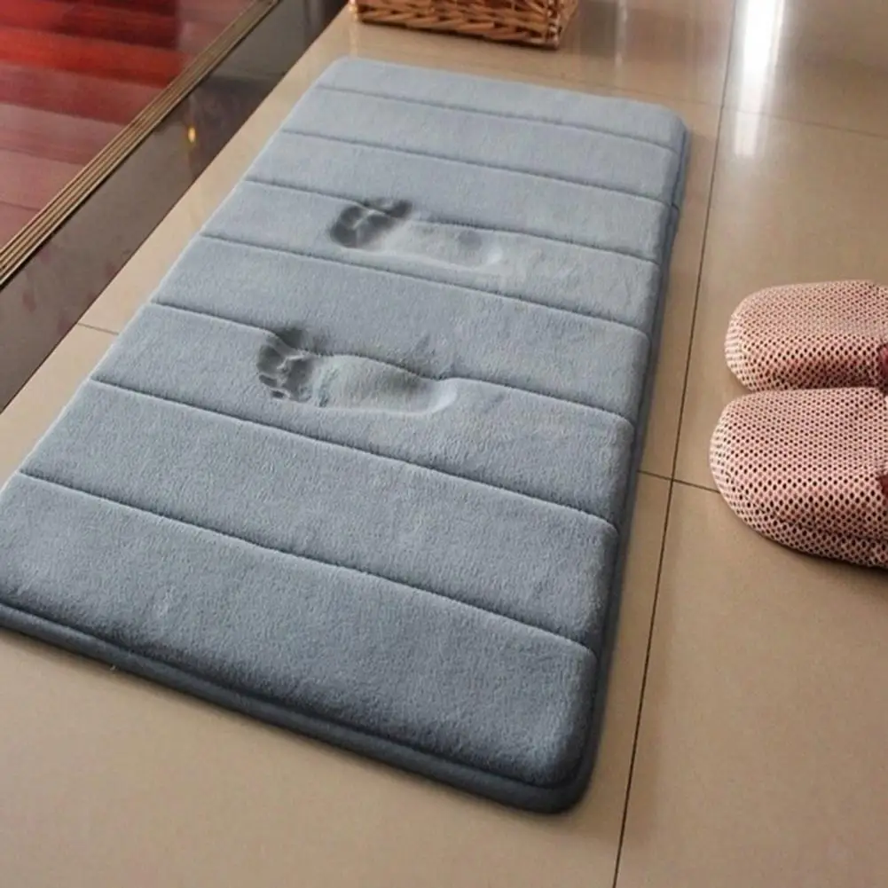 Floormat Bath Mat Coral Velvet Floor Mat Memory Foam Toilet Floor Spa Non-Slip Rug Entrance Door Mat Kitchen Bathroom Mat Carpet