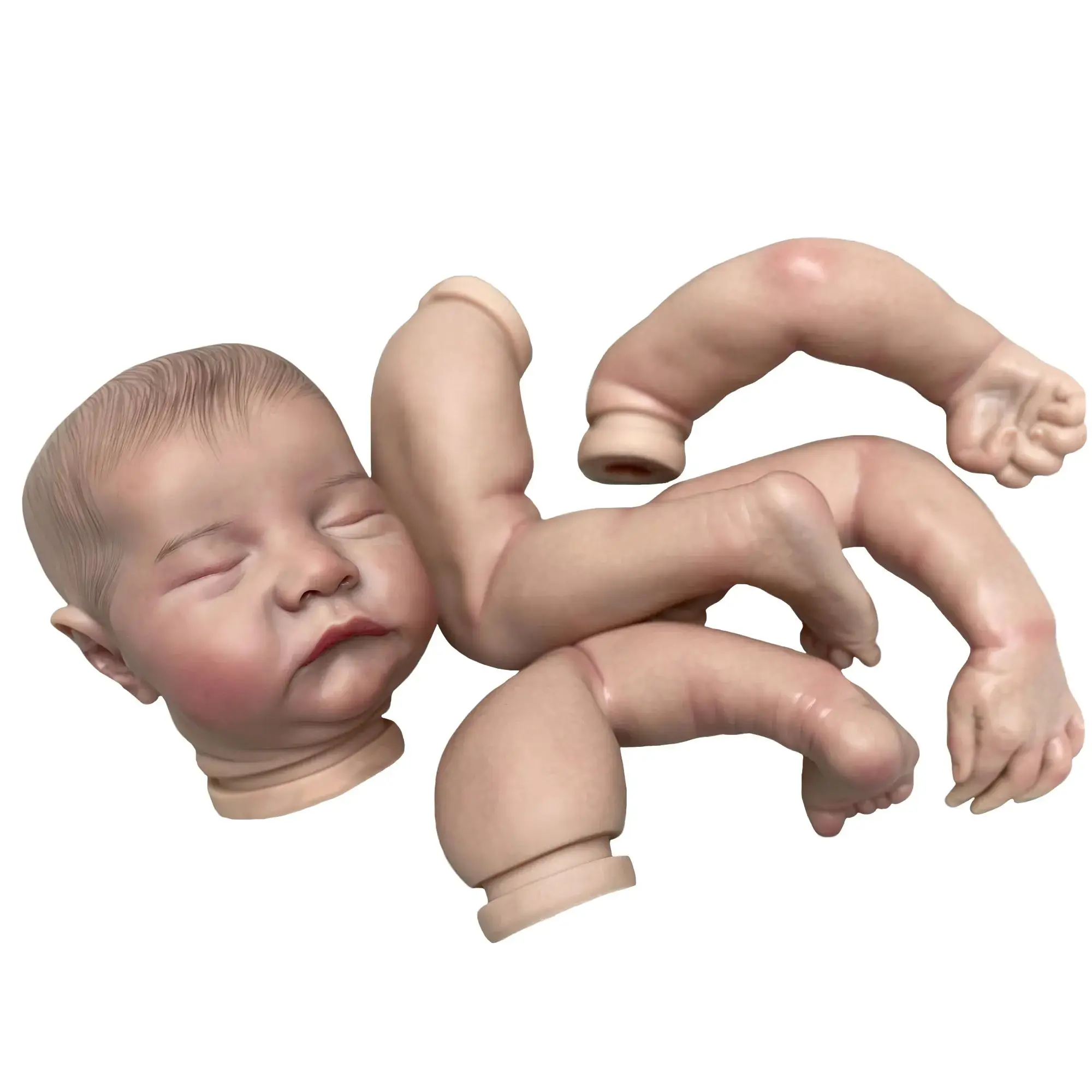 19 인치 Loulou 및 Levi 인형 키트 Reborn Painted Hair Bebe 인형 키트 수제 실물 같은 신생아 미완성 DIY 페인트 키트