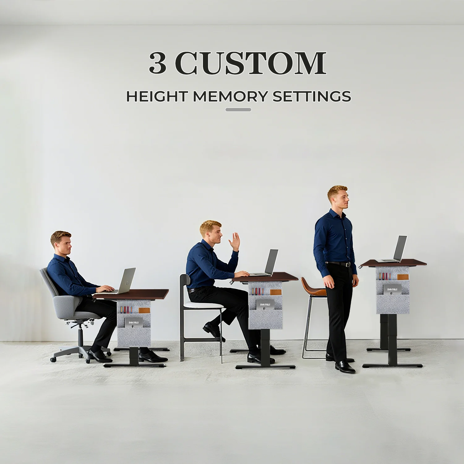 مكتب قائم كهربائي صوتي من NSY مقاس 48 × 24 بوصة، ارتفاع قابل للتعديل، محرك هادئ، لألعاب المكاتب المنزلية والعمل المركّز #1